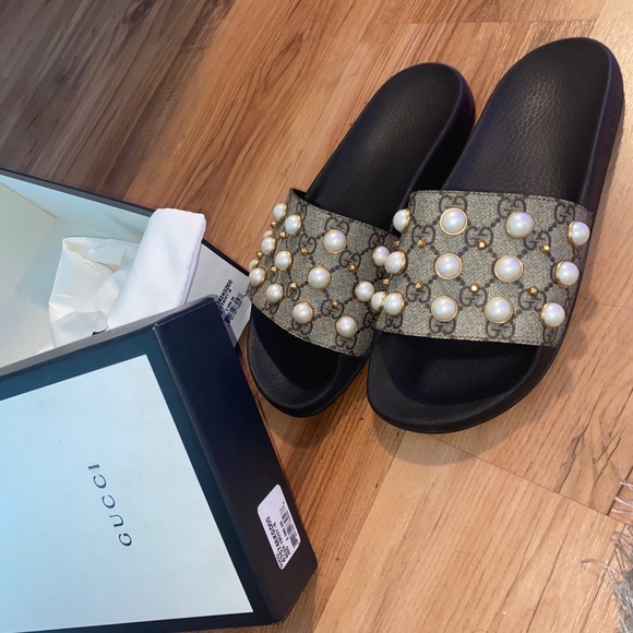 Gucci Shoes | Gucci Pearl Slides | Poshmark